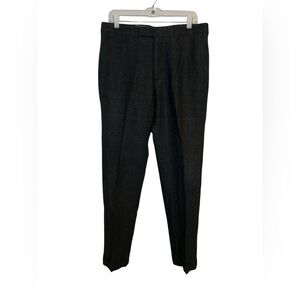 Classic Black Men's Dress Pants with cuffs and flat front